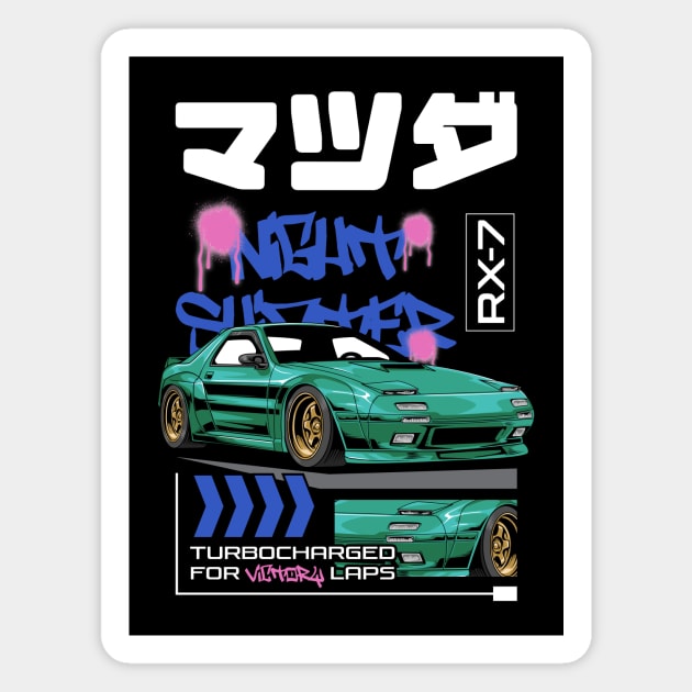 RX7 1989 Car Magnet by milatees